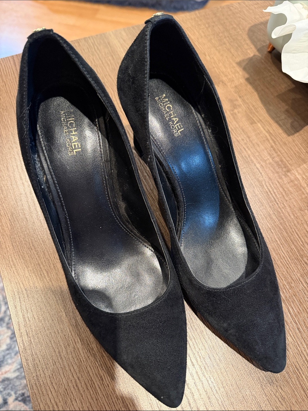 Michael Kors Black Suede Pointed Toe Pumps